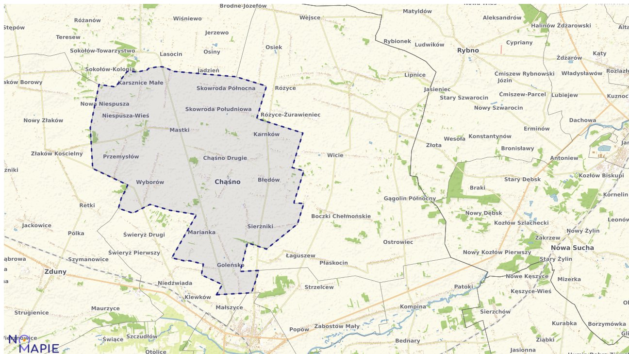 Mapa uzbrojenia terenu Chąśna